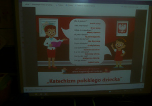 "Katechizm polskiego dziecka" - wyświetlony na tablicy interaktywnej