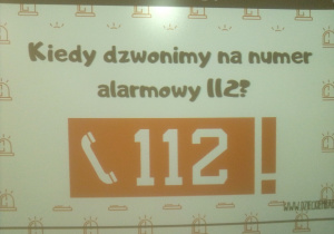 tablica interaktywna przedstawiająca numer 112