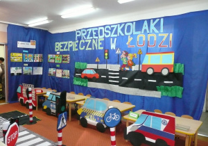 dekoracja konkursu "Przedszkolaki bezpieczne w Łodzi"
