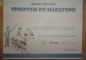 Certyfikat "Sprintem do Maratonu"